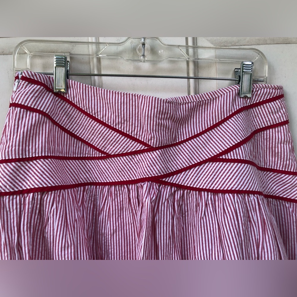Anthropologie Viola Red and White Striped Skirt - Picture 4 of 6